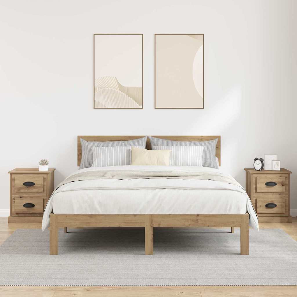 Éjjeliszekrény 2 db Artisan tölgy 39 x 39 x 47.5 cm Szerelt Fa 4