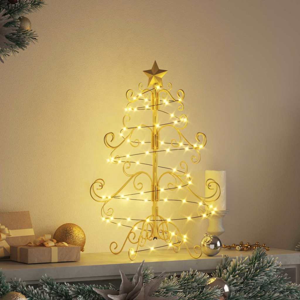 Fém karácsonyfa Arany 61 cm Porfestett acél 4