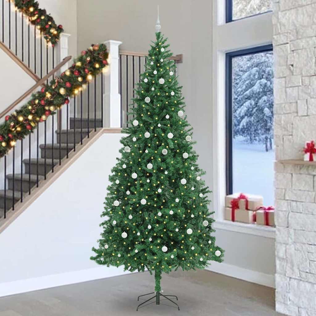 Mű karácsonyfa 300 LED-del Zöld 300 cm PVC és Fém és Műanyag