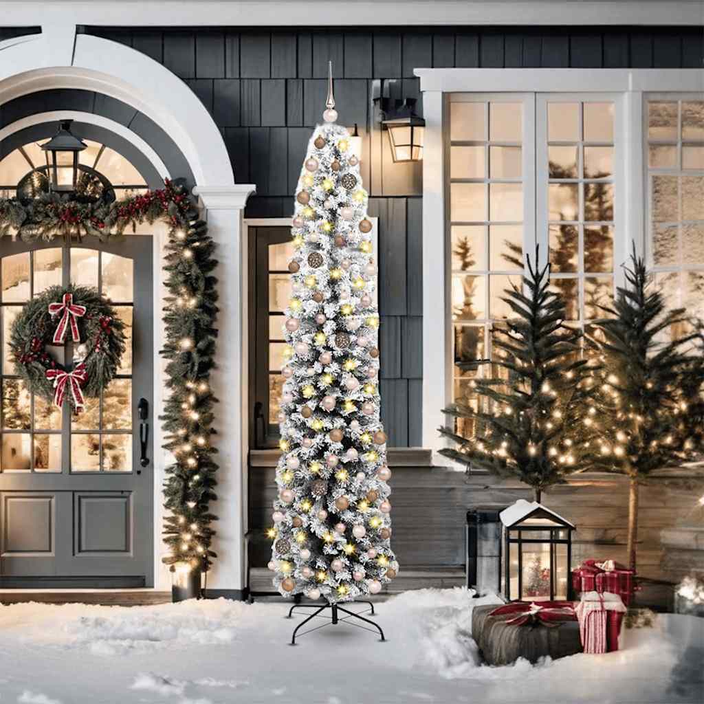 Mű karácsonyfa 300 LED-del Zöld 210 cm PVC, acél és műanyag