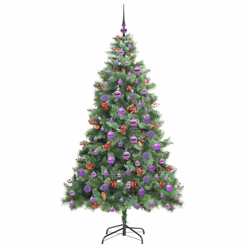 Mű karácsonyfa 300 LED Meleg fehér PVC és fém Zöld 4