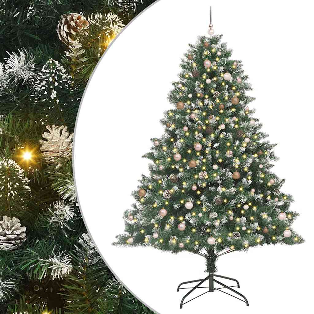 Mű karácsonyfa 300 LED-del Zöld 240 cm PVC és Műanyag és Acél 2