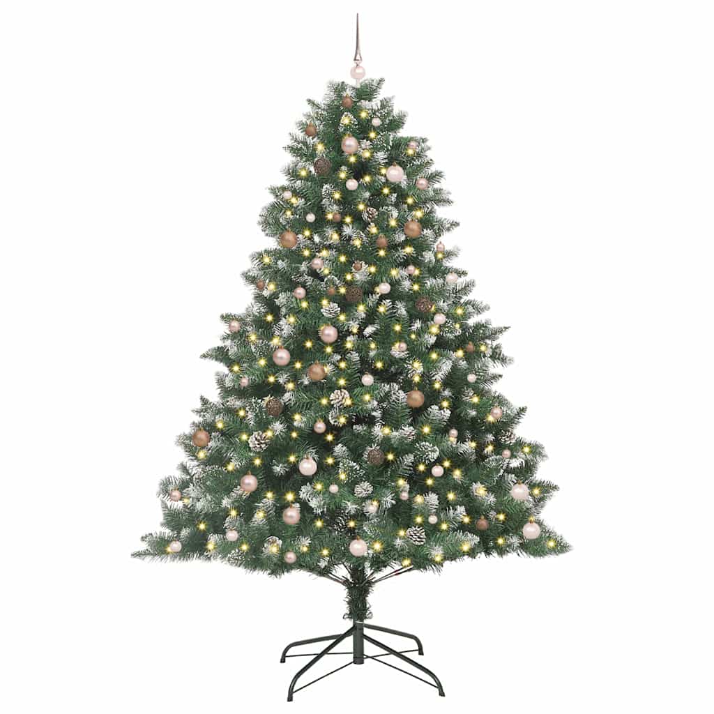 Mű karácsonyfa 300 LED-del Zöld 240 cm PVC és Műanyag és Acél 3