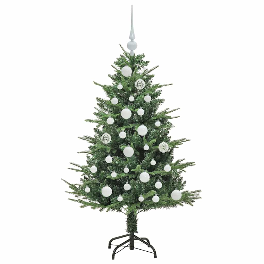 Műfenyő világítással és gömbkészlettel Zöld 120 cm PVC és PE 4
