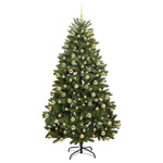 Mű karácsonyfa 210 cm 300 LED Meleg fehér PVC és Acél Zöld 4