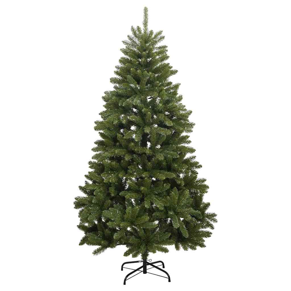 Mű karácsonyfa 210 cm 300 LED Meleg fehér PVC és Acél Zöld 5