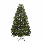 Mű karácsonyfa 270 cm 300 LED Meleg fehér PVC és Acél Zöld 4