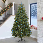Mű karácsonyfa 270 cm 300 LED Meleg fehér PVC és Acél Zöld