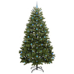 Mű karácsonyfa 270 cm 300 LED Meleg fehér PVC és Acél Zöld 4