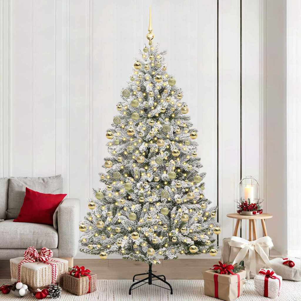 Mű karácsonyfa 210 cm 300 LED Meleg fehér PVC és Acél
