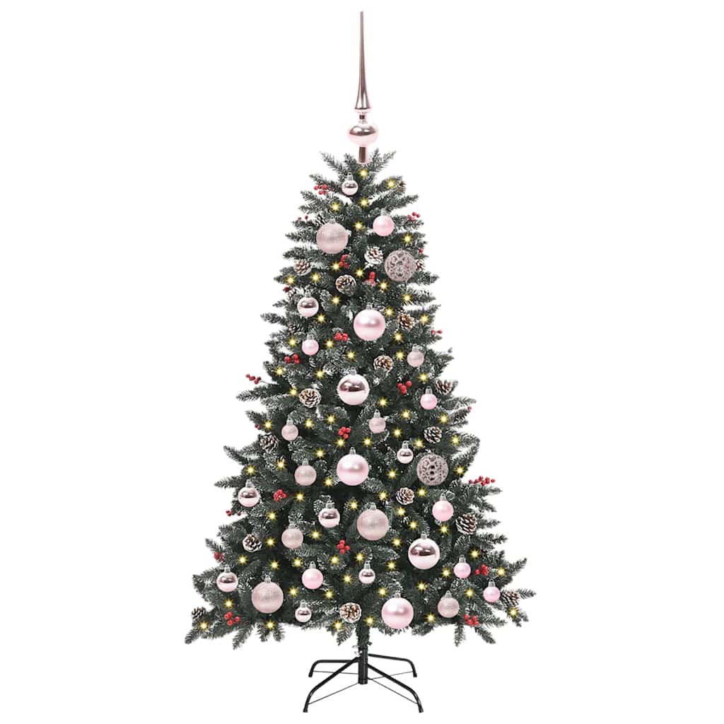 Mű karácsonyfa 150 LED-del Zöld 120 cm PVC és Műanyag és Acél 3