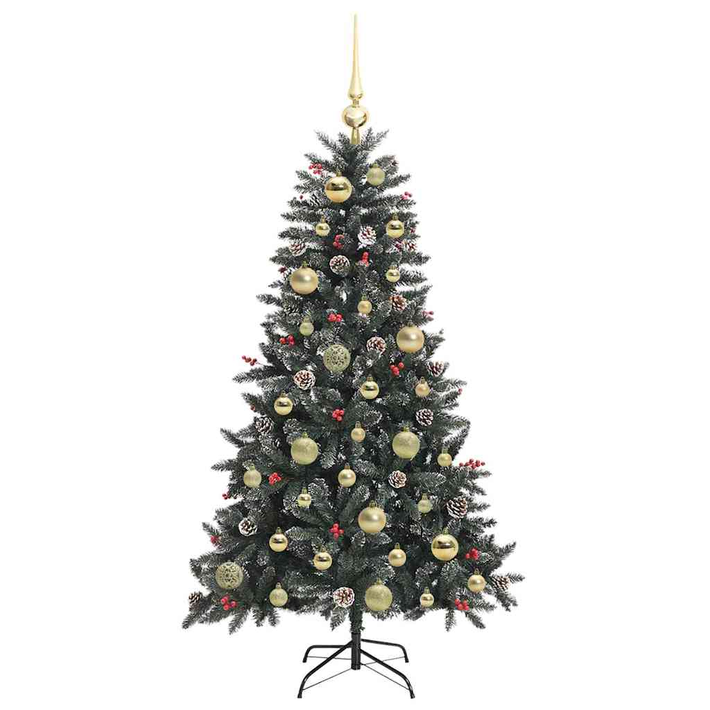 Mű karácsonyfa 150 LED-del Zöld 120 cm PVC és Műanyag és Acél 4