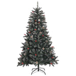 Mű karácsonyfa 150 LED-del Zöld 120 cm PVC és Műanyag és Acél 5