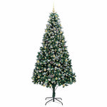 Mű karácsonyfa 300 LED-del Zöld 240 cm PVC és Acél és Műanyag 3
