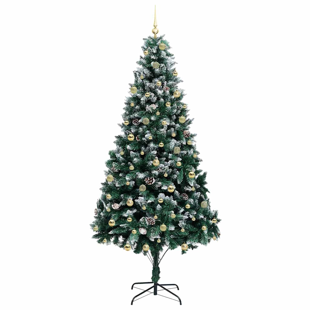 Mű karácsonyfa 300 LED-del Zöld 240 cm PVC és Acél és Műanyag 4