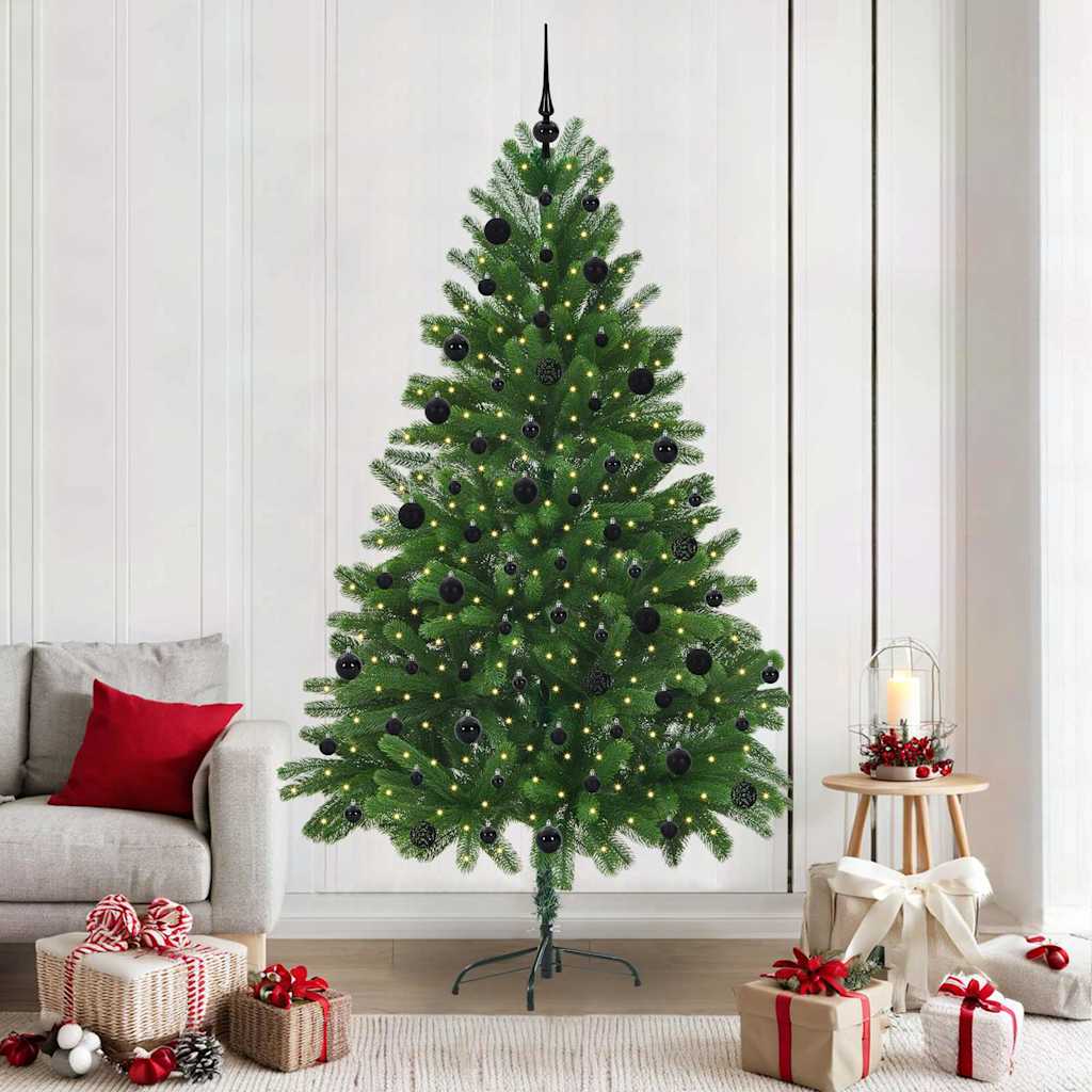 Karácsonyfa 300 LED-del állvánnyal Zöld 210 cm PE