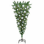 Felfordított műfenyő LED világítással és gömb készlettel 120 cm 3