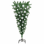 Felfordított műfenyő LED világítással és gömb készlettel 120 cm 4