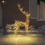 3D rénszarvas 250 LED Meleg fehér 180 cm Rattan 3