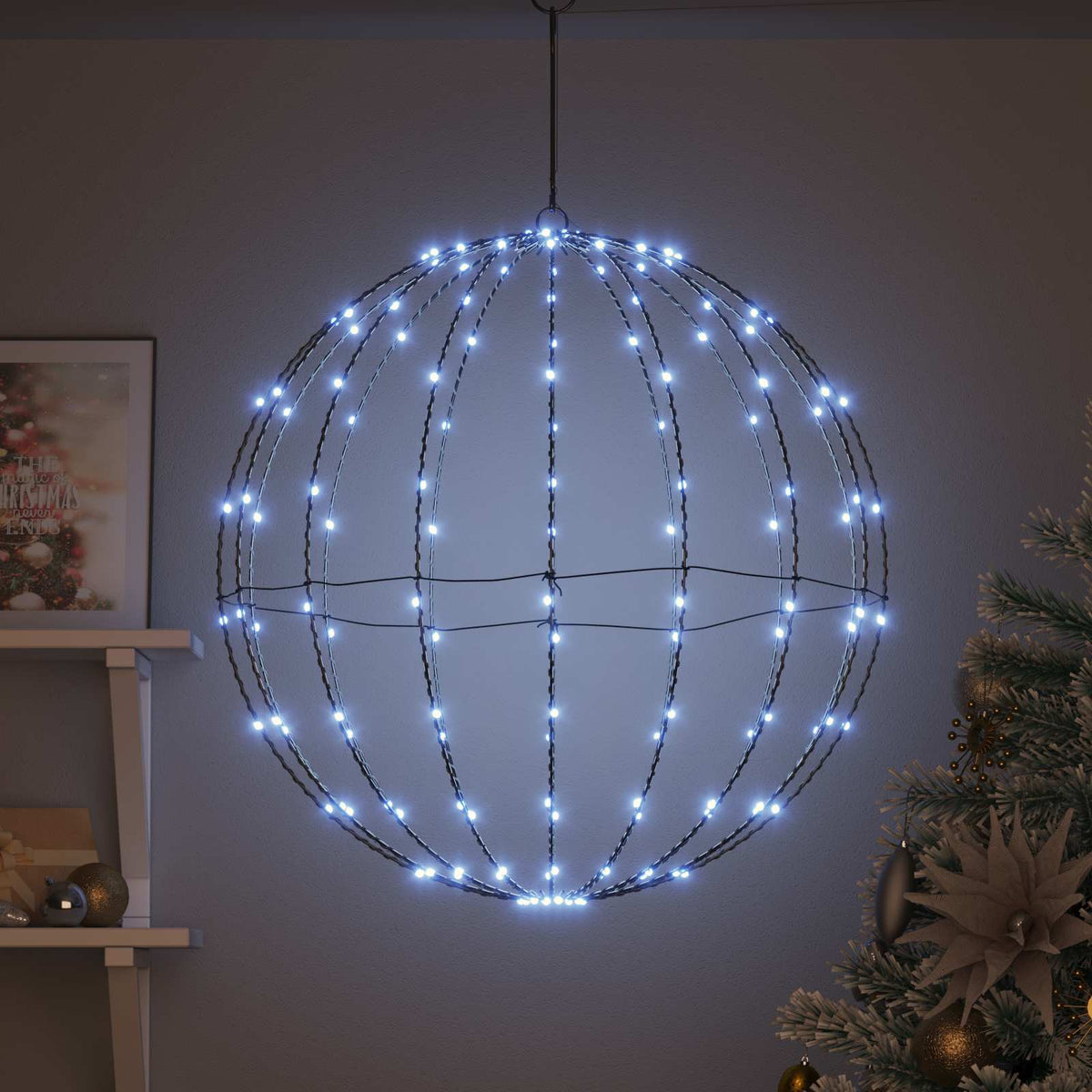 Labda Hideg feher 60 x 60 x 62 cm Fém 192 LED 3