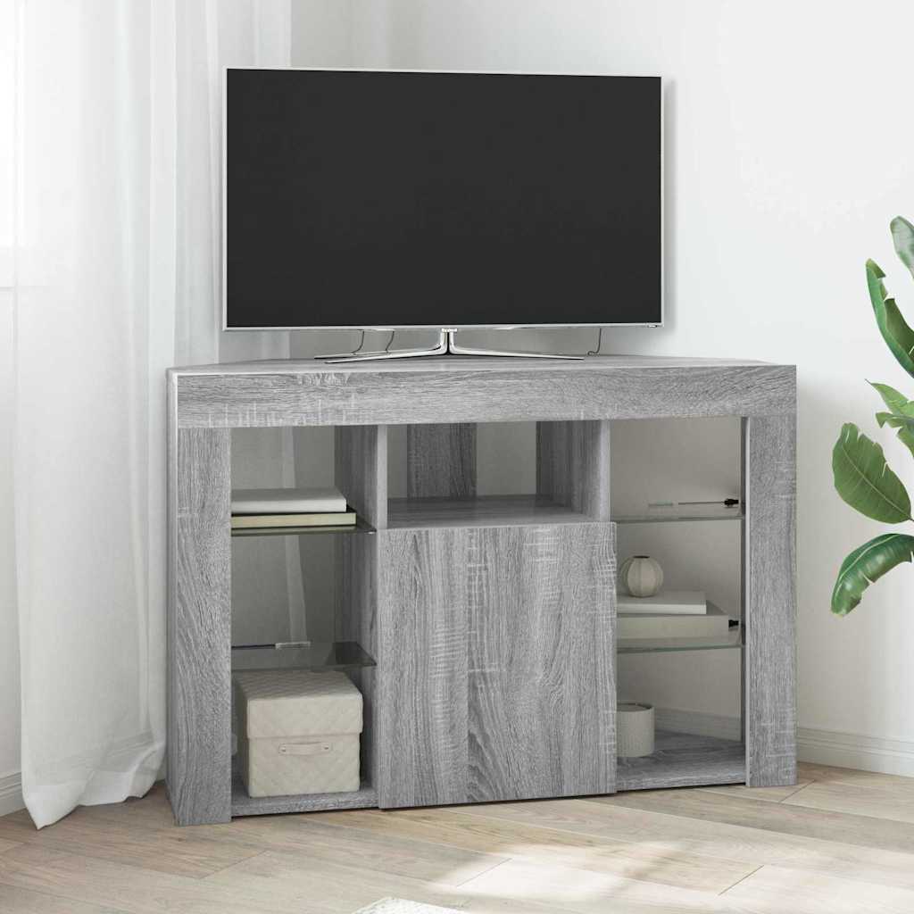 Sarok LED TV szekrény 100x40x68cm Szürke Sonoma Szerelt Fa