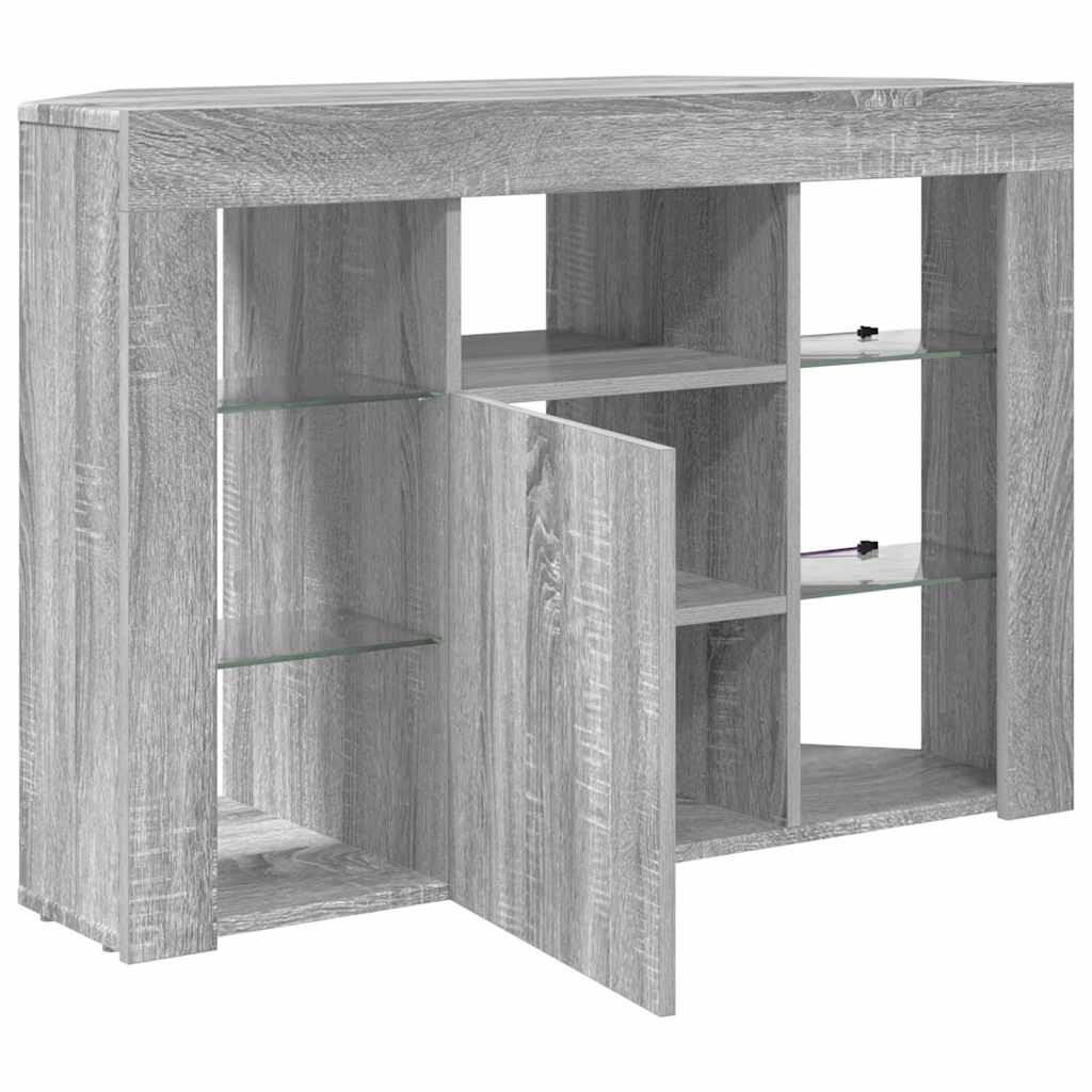 Sarok LED TV szekrény 100x40x68cm Szürke Sonoma Szerelt Fa 7