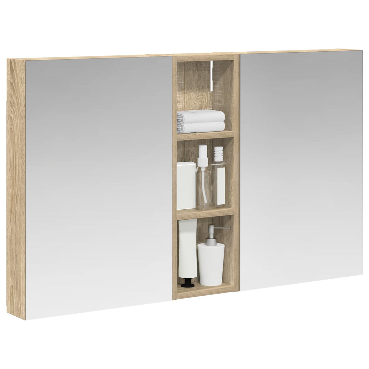 Fürdőszobai Szekrény Szett 3 db 100 x 10,5 x 60,5 cm Szerelt fa 3