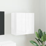 TV Fali Szekrény 59,5 x 31 x 60 cm Magas Fényű Fehér Szerelt Fa