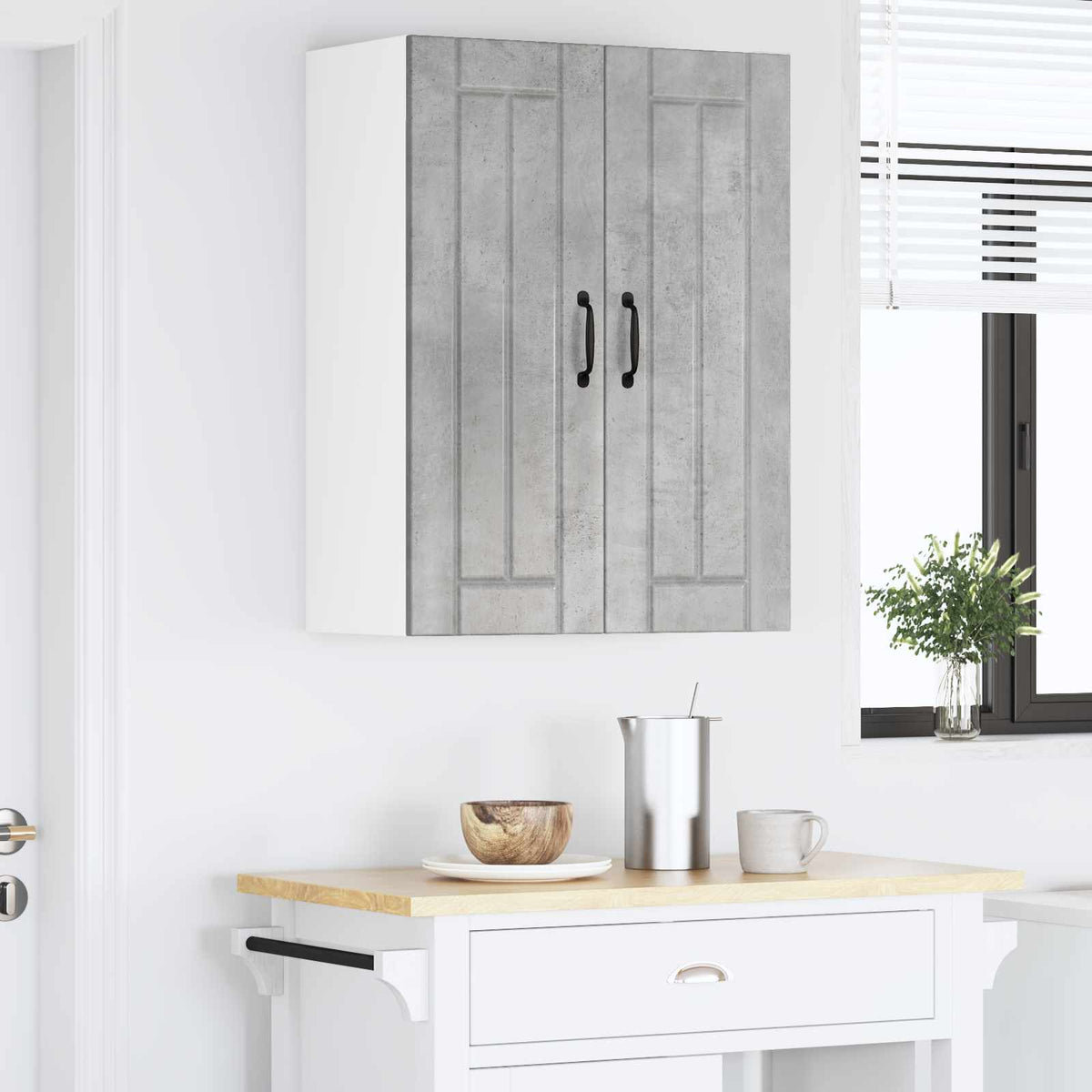 Fali üveges szekrény LUCCA Betonszürke 60 x 31 x 80 cm 4