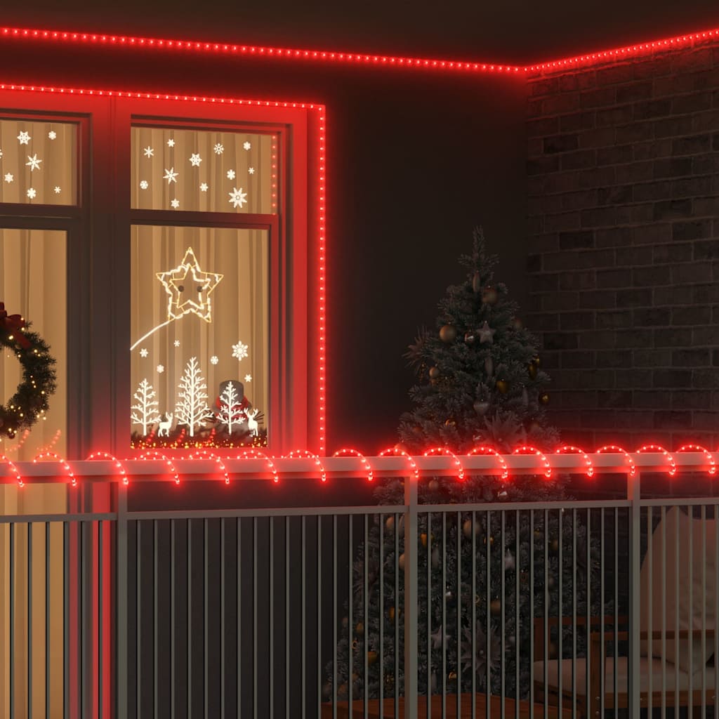 Kötél világítás 120 LED-del Piros 5 m PVC