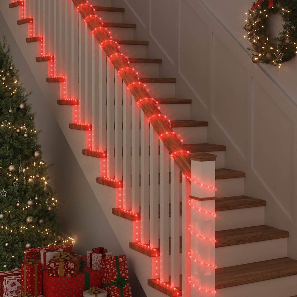 Kötél világítás 240 LED-del Piros 10 m PVC 4