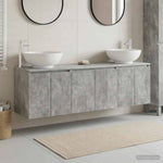 Fürdőszobai Szekrény Szett 3 db Betonszürke 49,5 x 44,5 x 65 cm