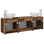 Fürdőszobai Szekrény Szett 3 db Antik Fa 161,5 x 44,5 x 80 cm 7