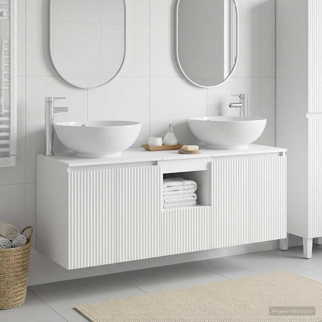 Fürdőszobai Szekrény Szett 3 db Fehér 49,5 x 44,5 x 65 cm