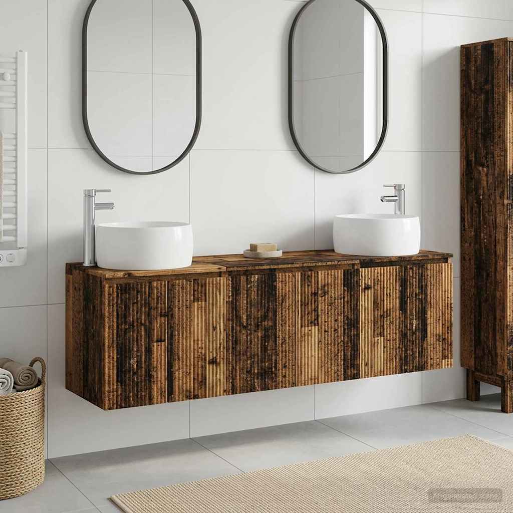 Fürdőszobai Szekrény Szett 3 db Antik Fa 49,5 x 44,5 x 66 cm