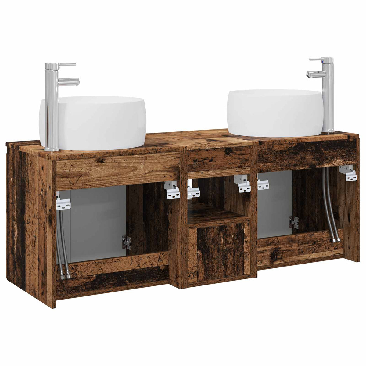 Fürdőszobai Szekrény Szett 3 db Antik Fa 49,5 x 44,5 x 66 cm 8