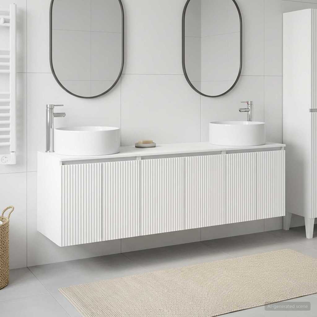 Fürdőszobai Szekrény Szett 3 db Fehér 161,5 x 44,5 x 80 cm