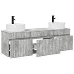 Fürdőszobai Szekrény Szett 3 db Betonszürke 49 x 44,5 x 65 cm 3