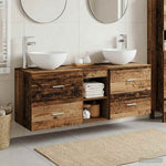 Fürdőszobai Szekrény Szett 3 db Antik Fa 129 x 35 x 80 cm