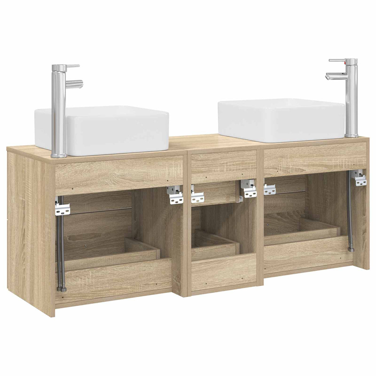 Fürdőszobai Szekrény Szett 3 db Sonoma Tölgy 49,5 x 41 x 63 cm 7