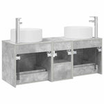 Fürdőszoba bútor szett 3 db Betonszürke 129 x 44,5 x 80 cm 7