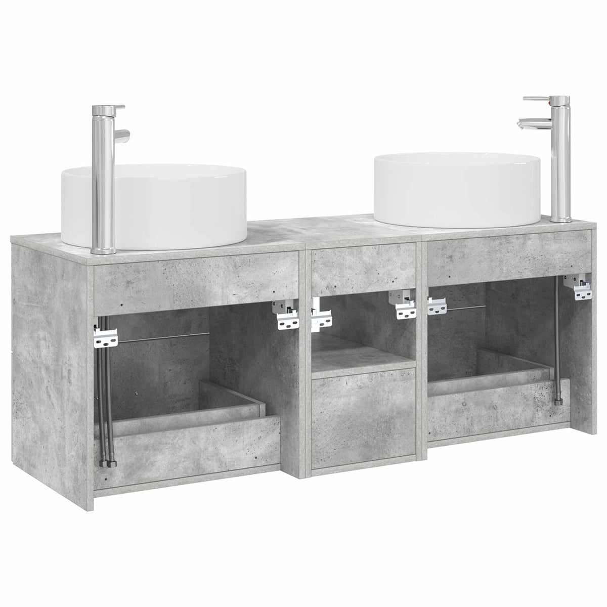 Fürdőszoba bútor szett 3 db Betonszürke 129 x 44,5 x 80 cm 7