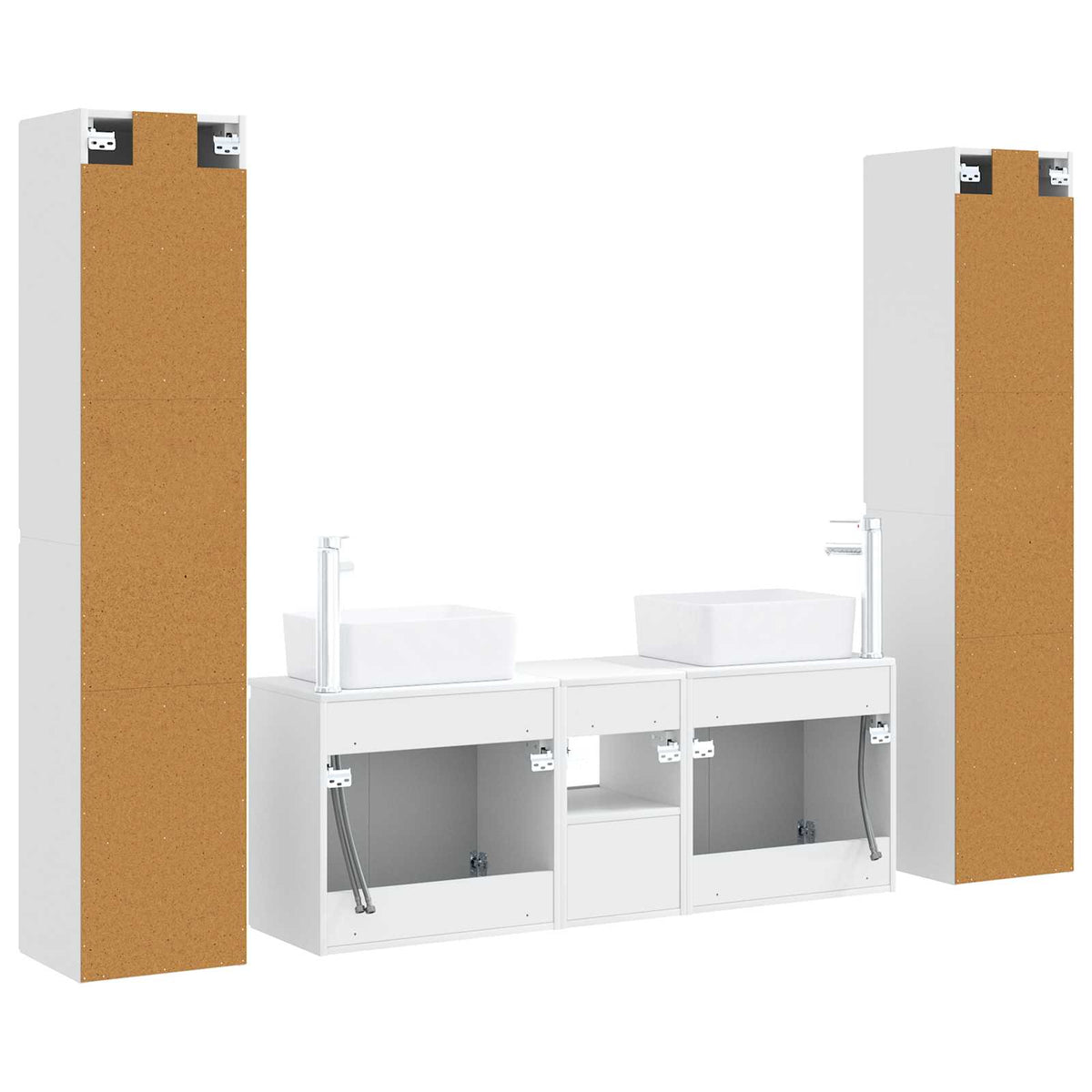 Fürdőszoba bútor szett 5 db Fehér 33 x 34,5 x 160 cm Szerelt Fa 7