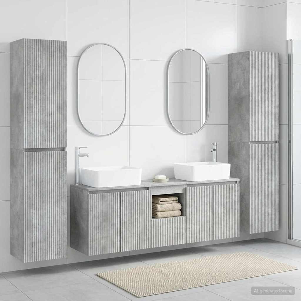 Fürdőszoba bútor szett 5 db Betonszürke 33 x 34,5 x 160 cm