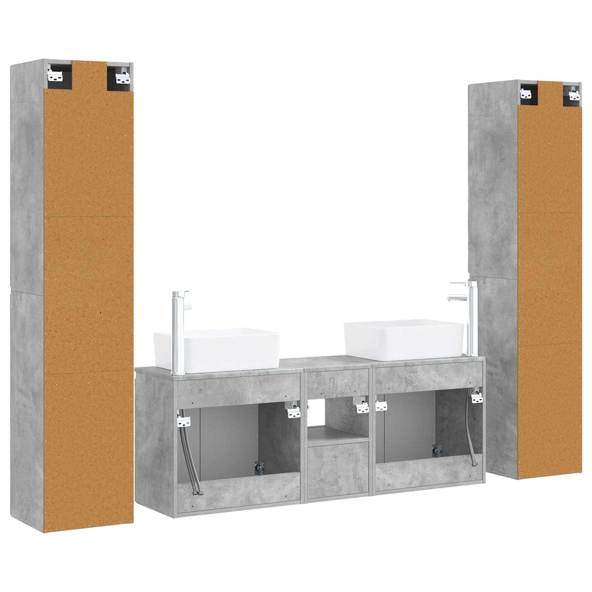 Fürdőszoba bútor szett 5 db Betonszürke 33 x 34,5 x 160 cm 7