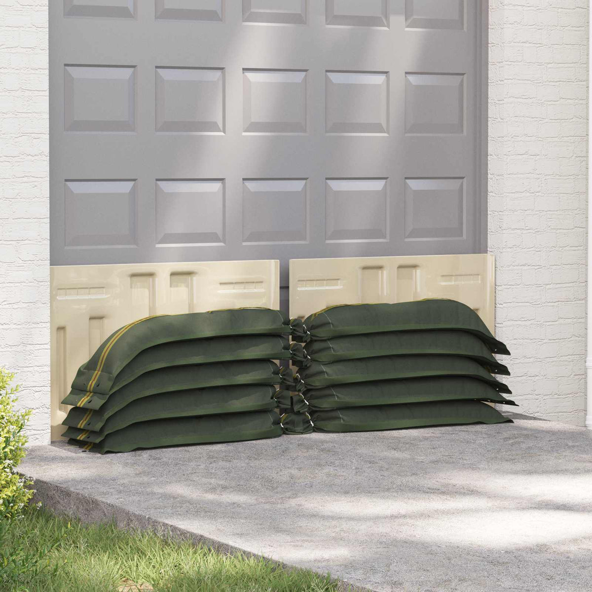 Homokzsákok 10 db Sötétzöld 100 x 25 cm HDPE