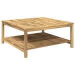 Dohányzóasztal Fehérre festett 100,5 x 98 x 45 cm Tömör Akácfa 2