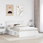 Ágykeret fejtámlával Fehér 140 x 190 cm Szerelt fa 3