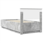Ágykeret LED szalagokkal Beton Szürke 100 x 200 cm Szerelt Fa 10