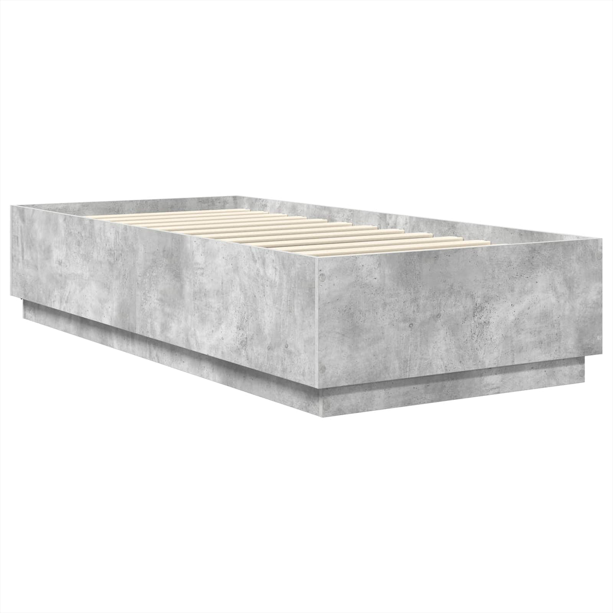 Ágykeret LED szalagokkal Beton Szürke 70 x 190 cm Szerelt Fa 6